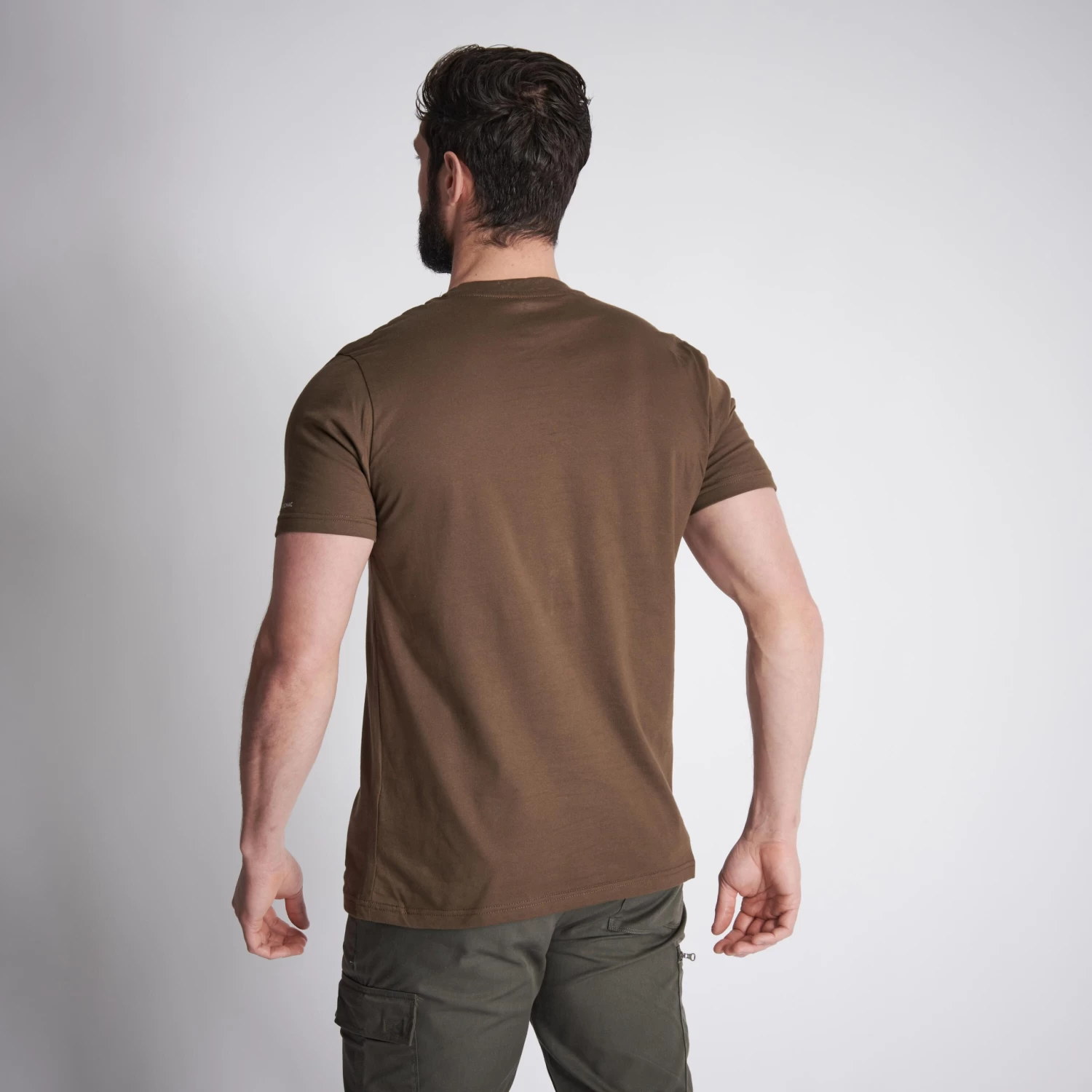 Men's Hunting Short-Sleeved T-Shirt Cotton - 100 Deer Brown 5 Men's Hunting Short-Sleeved T-Shirt Cotton - 100 Deer Brown - Image 3