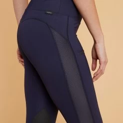 Women's Horse Riding Light Leggings - 100 Blue -Outdoor Adventure Shop 100 light horseback riding jodhpurs women 3