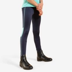 Kids' Horse Riding Light Leggings - 100 Blue