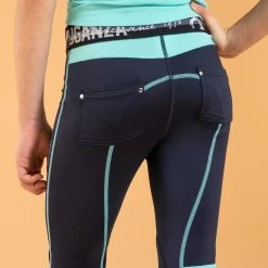 Kids' Horse Riding Light Leggings - 100 Blue -Outdoor Adventure Shop 100 light kids horse riding jodhpurs navy turquoise 3