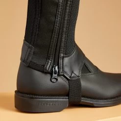 Horse Riding Mesh Half Chaps - 100 Black -Outdoor Adventure Shop 100 mesh adult horse riding half chaps black 1