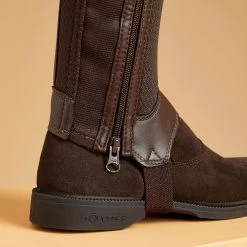 100 Mesh Adult Horseback Riding Half-Chaps - Brown -Outdoor Adventure Shop 100 mesh adult horseback riding half chaps brown 3