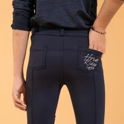 Kids' Horse Riding Warm Jodhpurs 100 - Navy 11 Kids' Horse Riding Warm Jodhpurs 100 - Navy -Outdoor Adventure Shop 100 warm horseback riding jodhpurs kids 2