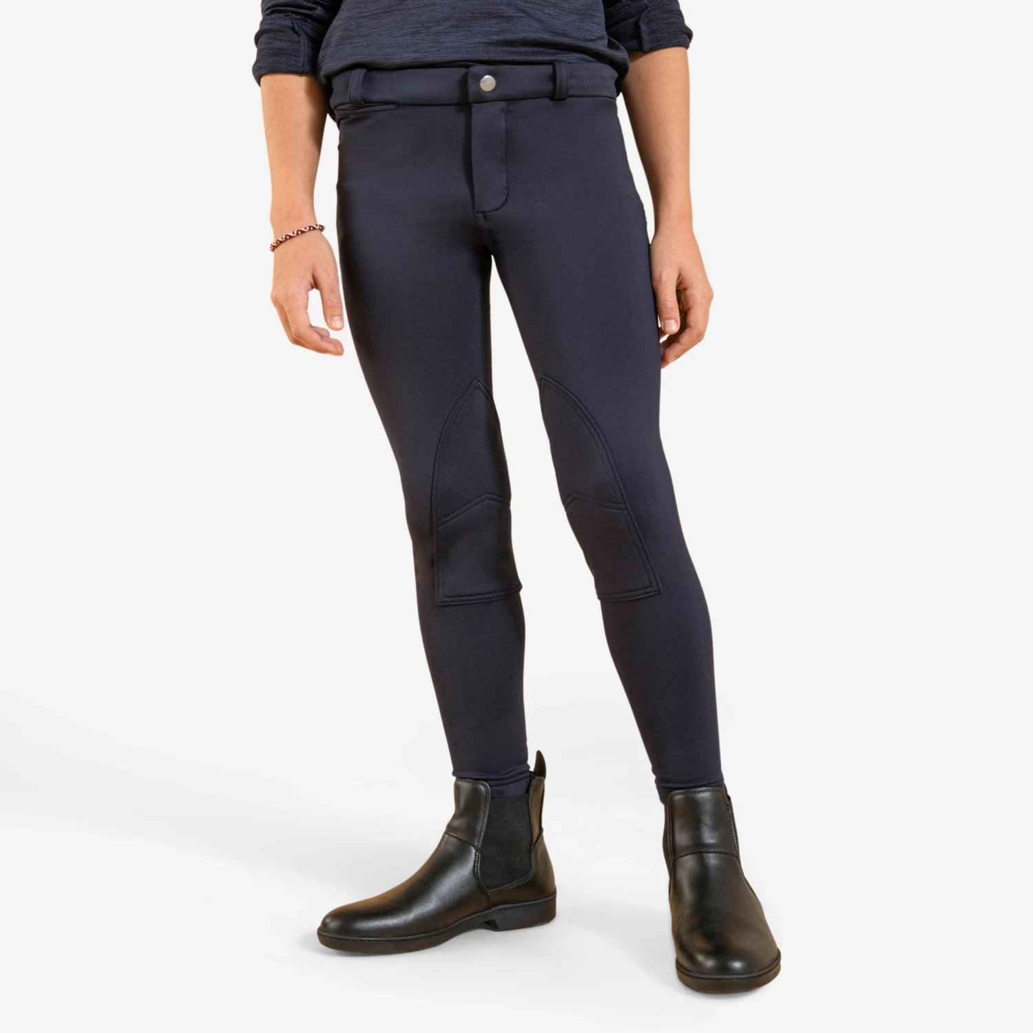 Kids' Horse Riding Warm Jodhpurs 100 - Navy 3 Kids' Horse Riding Warm Jodhpurs 100 - Navy
