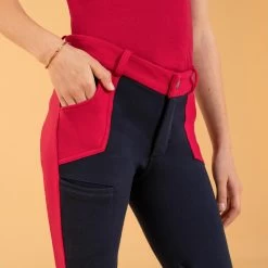 Kids' Horse Riding Jodhpurs 120 - Navy/Cardinal Pink -Outdoor Adventure Shop 120 horse riding breechess kids 2