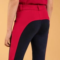 Kids' Horse Riding Jodhpurs 120 - Navy/Cardinal Pink -Outdoor Adventure Shop 120 horse riding breechess kids 3