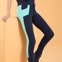 Kids' Horse Riding Jodhpurs 120 - Navy/Turquoise 12 Kids' Horse Riding Jodhpurs 120 - Navy/Turquoise -Outdoor Adventure Shop 120 kids horse riding jodhpurs navy turquoise 4