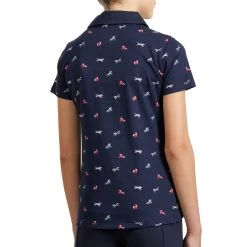 Girls' Horse Riding Short-Sleeved Polo Shirt 140 - Navy 8 Girls' Horse Riding Short-Sleeved Polo Shirt 140 - Navy -Outdoor Adventure Shop 140horseback riding polo shirt girls 2