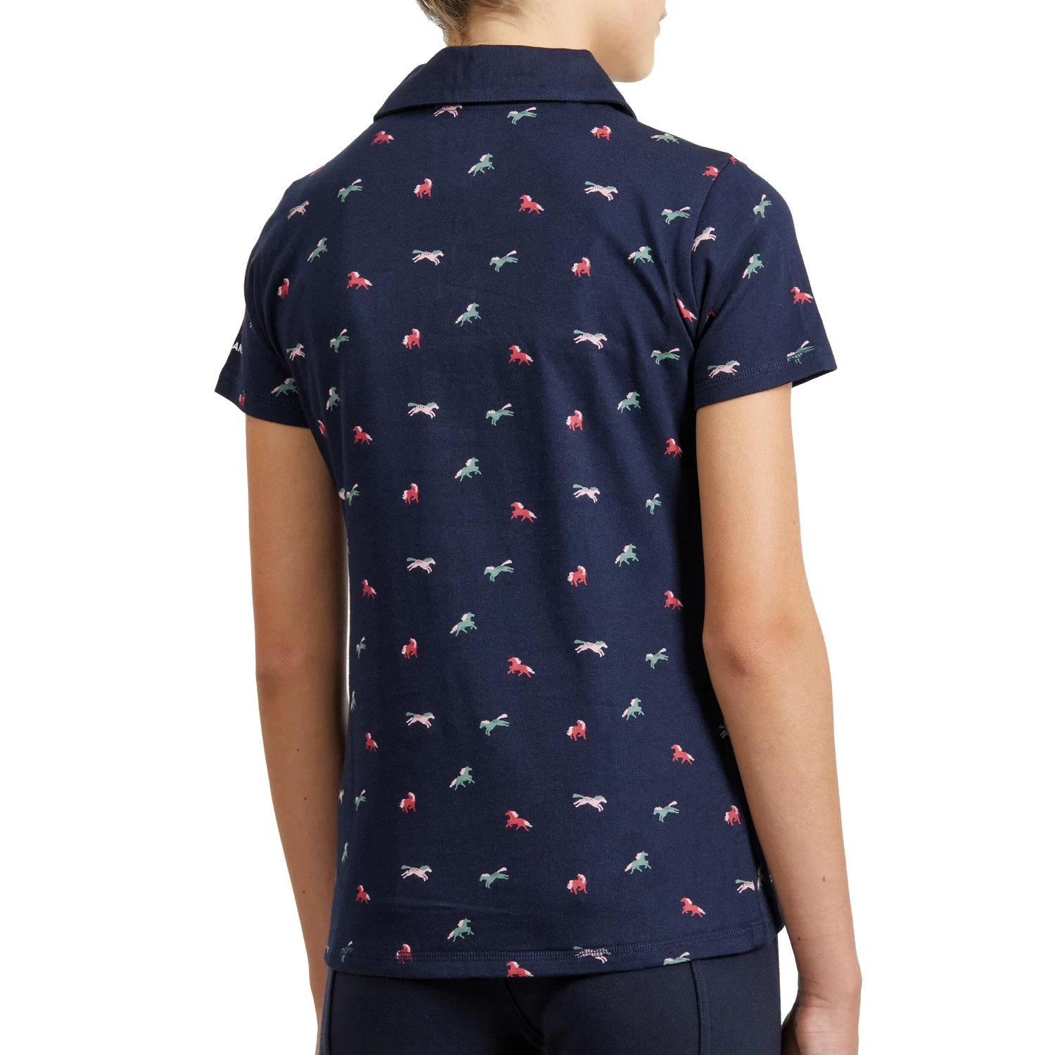 Girls' Horse Riding Short-Sleeved Polo Shirt 140 - Navy 5 Girls' Horse Riding Short-Sleeved Polo Shirt 140 - Navy - Image 3