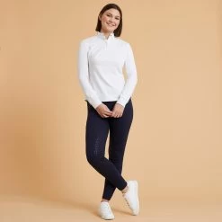 Women's Warm Full Grip Horse Riding Jodhpurs - 500 Blue -Outdoor Adventure Shop 180 fullgrip horse riding silicone seat and warm jodhpurs women 1