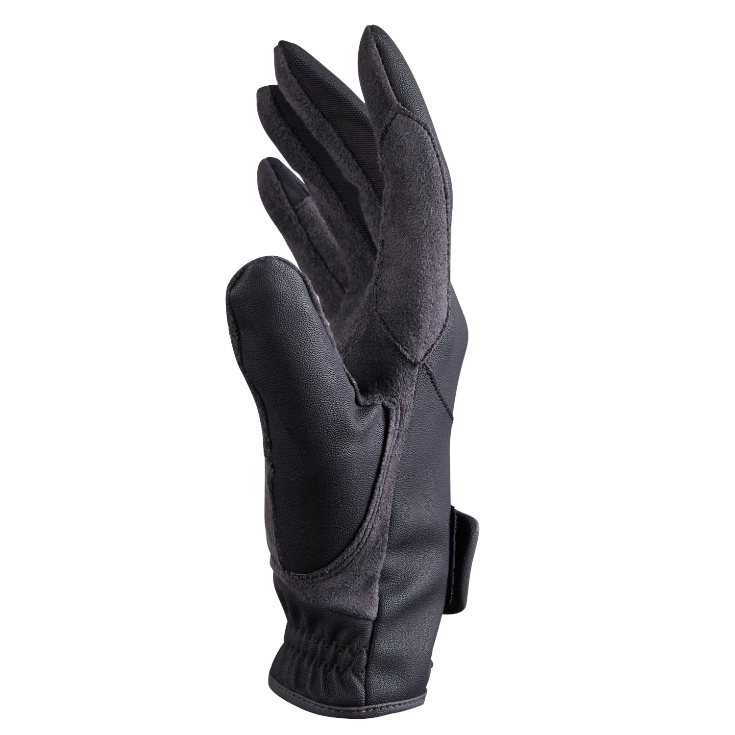500 Children's Horse Riding Gloves - Black/Grey 7 500 Children's Horse Riding Gloves - Black/Grey - Image 5