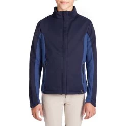 500 Children's Horse Riding Softshell Jacket - Navy/Blue -Outdoor Adventure Shop 500 children s horse riding softshell jacket navy blue 2