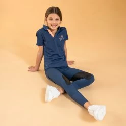 Kids' Horse Riding Lightweight Mesh Jodhpurs With Grippy Suede Patches - 500 Blue 10 Kids' Horse Riding Lightweight Mesh Jodhpurs With Grippy Suede Patches - 500 Blue -Outdoor Adventure Shop 500 children s horseback riding mesh jodhpurs turquoise navy 1