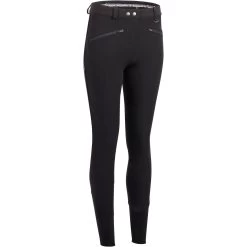 Women's Horse Riding Lightweight Mesh Jodhpurs 500 - Black/Grey -Outdoor Adventure Shop 500 light mesh horseback riding jodhpurs women 11
