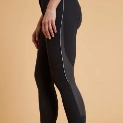 Women's Horse Riding Lightweight Mesh Jodhpurs 500 - Black/Grey -Outdoor Adventure Shop 500 light mesh horseback riding jodhpurs women 6