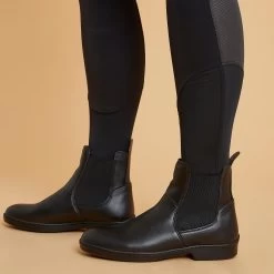 Women's Horse Riding Lightweight Mesh Jodhpurs 500 - Black/Grey -Outdoor Adventure Shop 500 light mesh horseback riding jodhpurs women 9