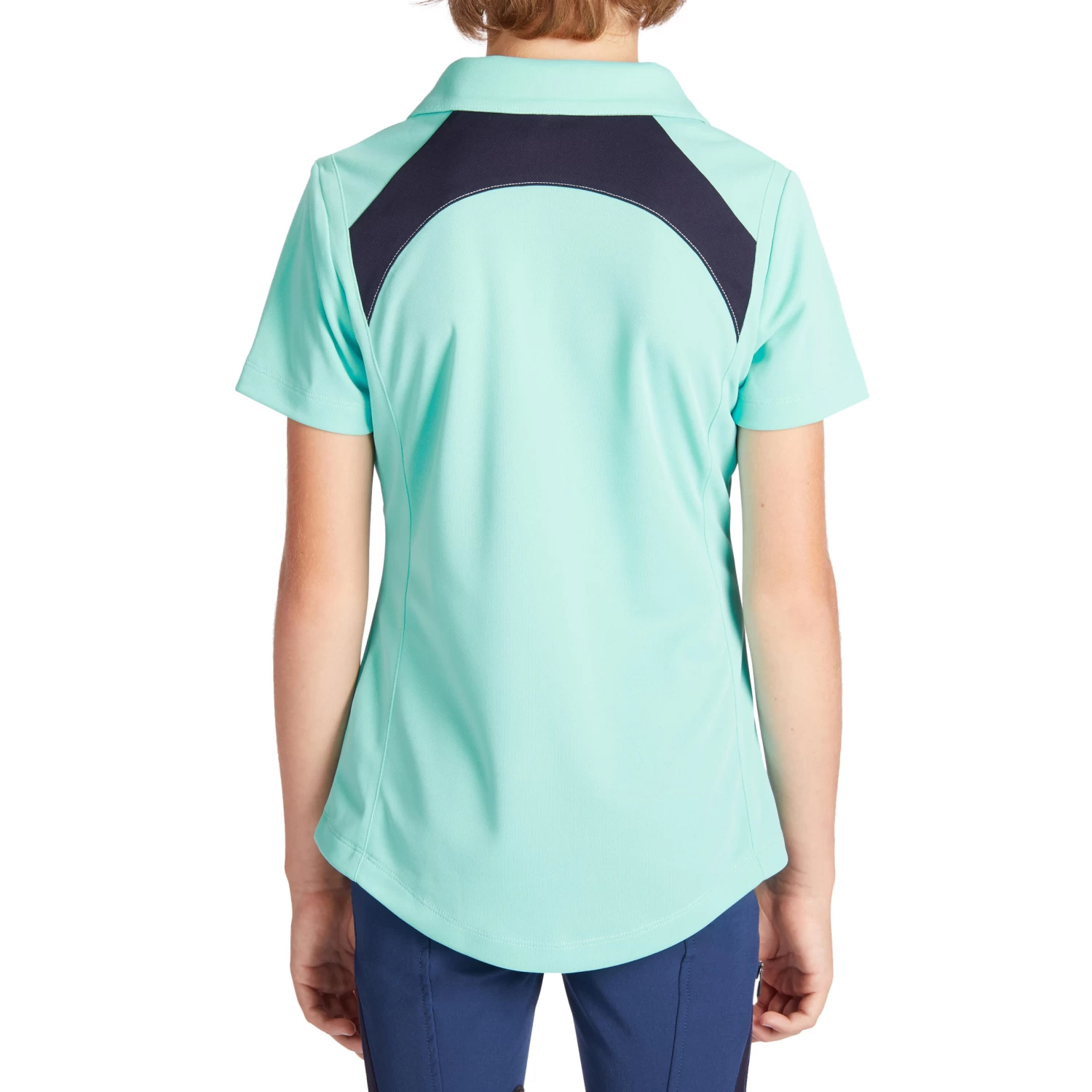 Horse Riding Short-Sleeved Polo Shirt 500 - Turquoise 5 Horse Riding Short-Sleeved Polo Shirt 500 - Turquoise - Image 3