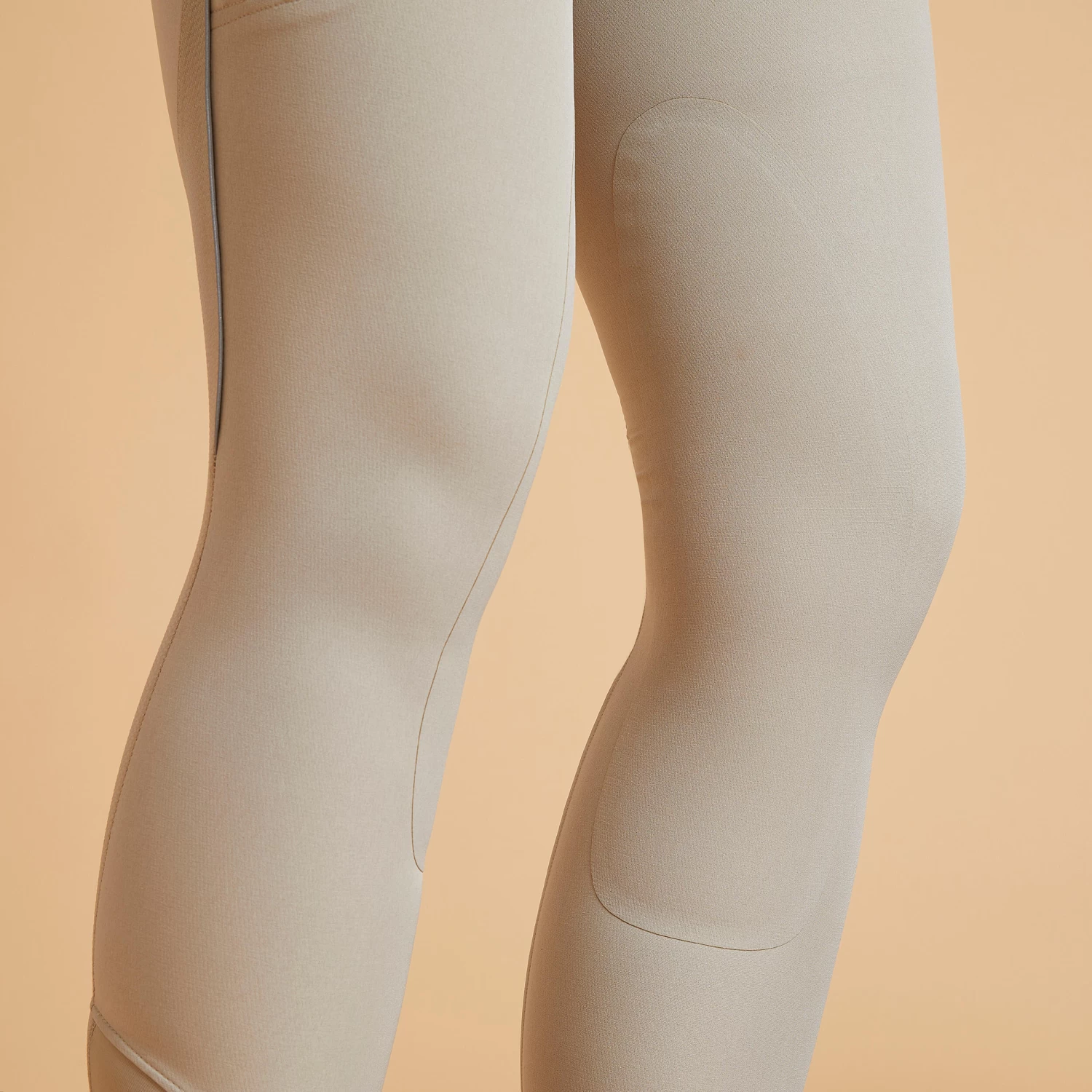 Women's Horse Riding Lightweight Mesh Jodhpurs - 500 Beige 8 Women's Horse Riding Lightweight Mesh Jodhpurs - 500 Beige - Image 6