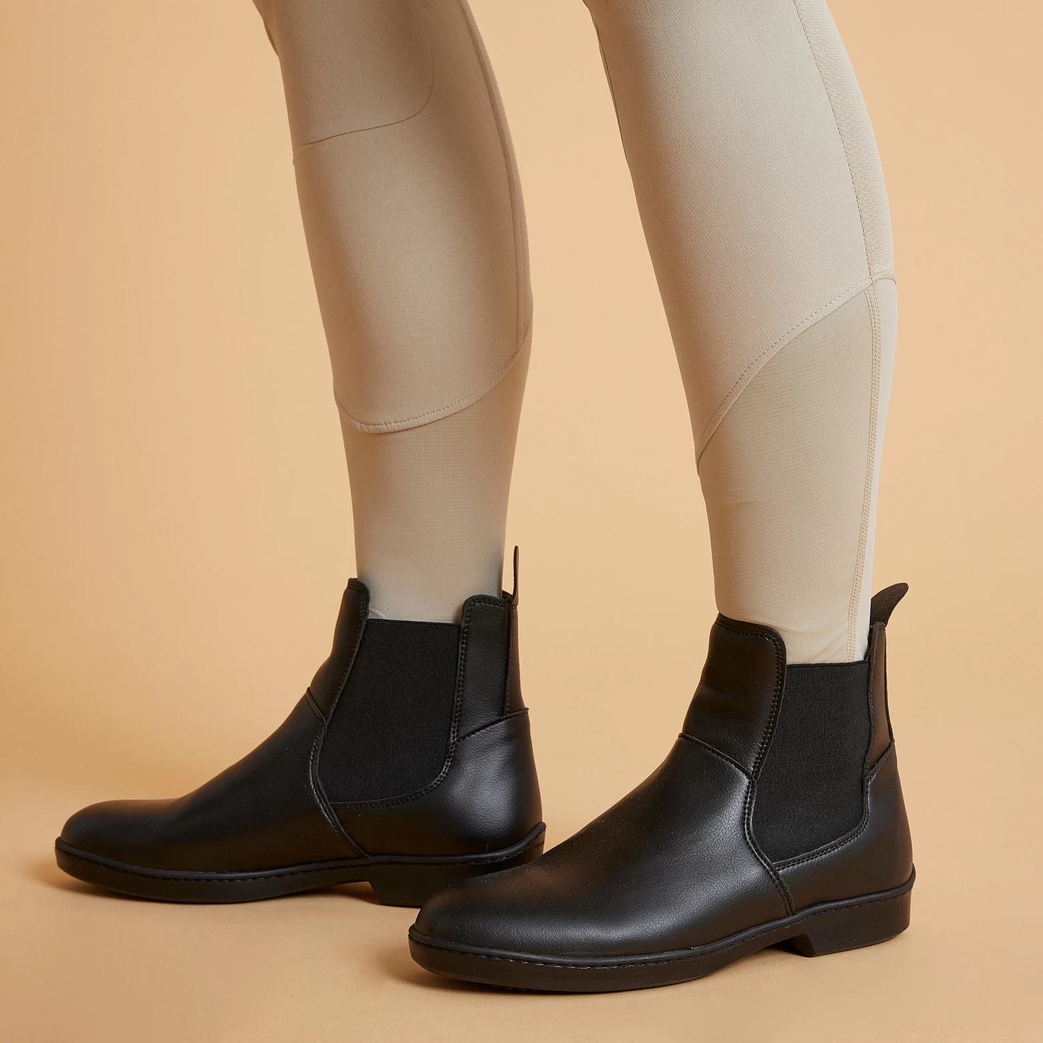 Women's Horse Riding Lightweight Mesh Jodhpurs - 500 Beige 9 Women's Horse Riding Lightweight Mesh Jodhpurs - 500 Beige - Image 7