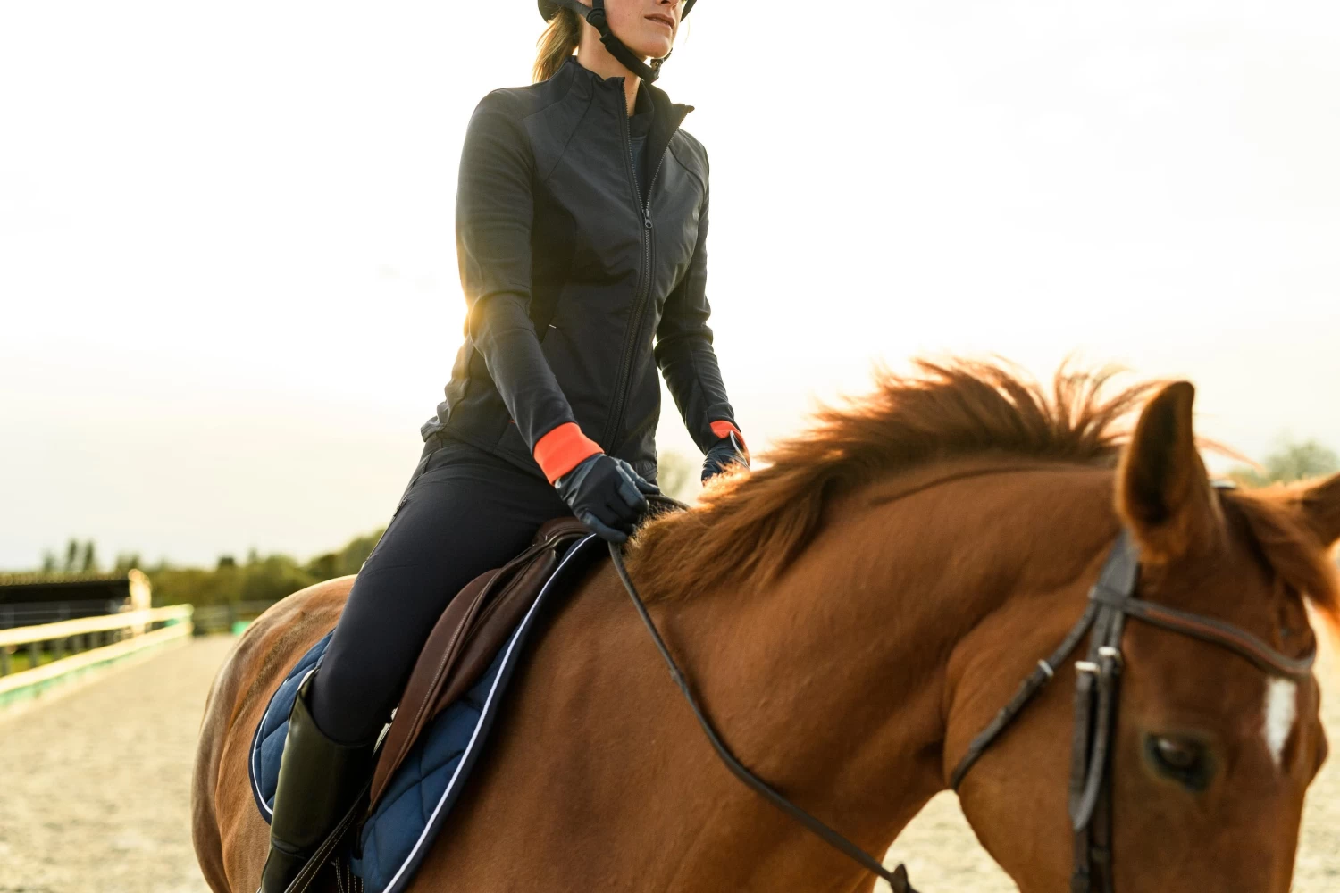 560 Women's Horseback Riding Gloves - Navy/Blue 9 560 Women's Horseback Riding Gloves - Navy/Blue - Image 7