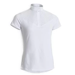 Women's Horse Riding Short-Sleeved Competition Polo - 500 White -Outdoor Adventure Shop 900 horse riding short sleeved show shirt w 7