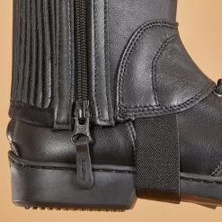 Horse Riding Leather Half-Chaps With Gusset - Black -Outdoor Adventure Shop adult horse riding leather half chaps with gusset 5