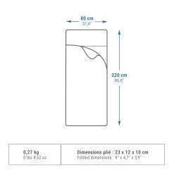 Quechua Camping Sleeping Bag Liner - Grey 8 Quechua Camping Sleeping Bag Liner - Grey -Outdoor Adventure Shop camping sleeping bag liner grey 1