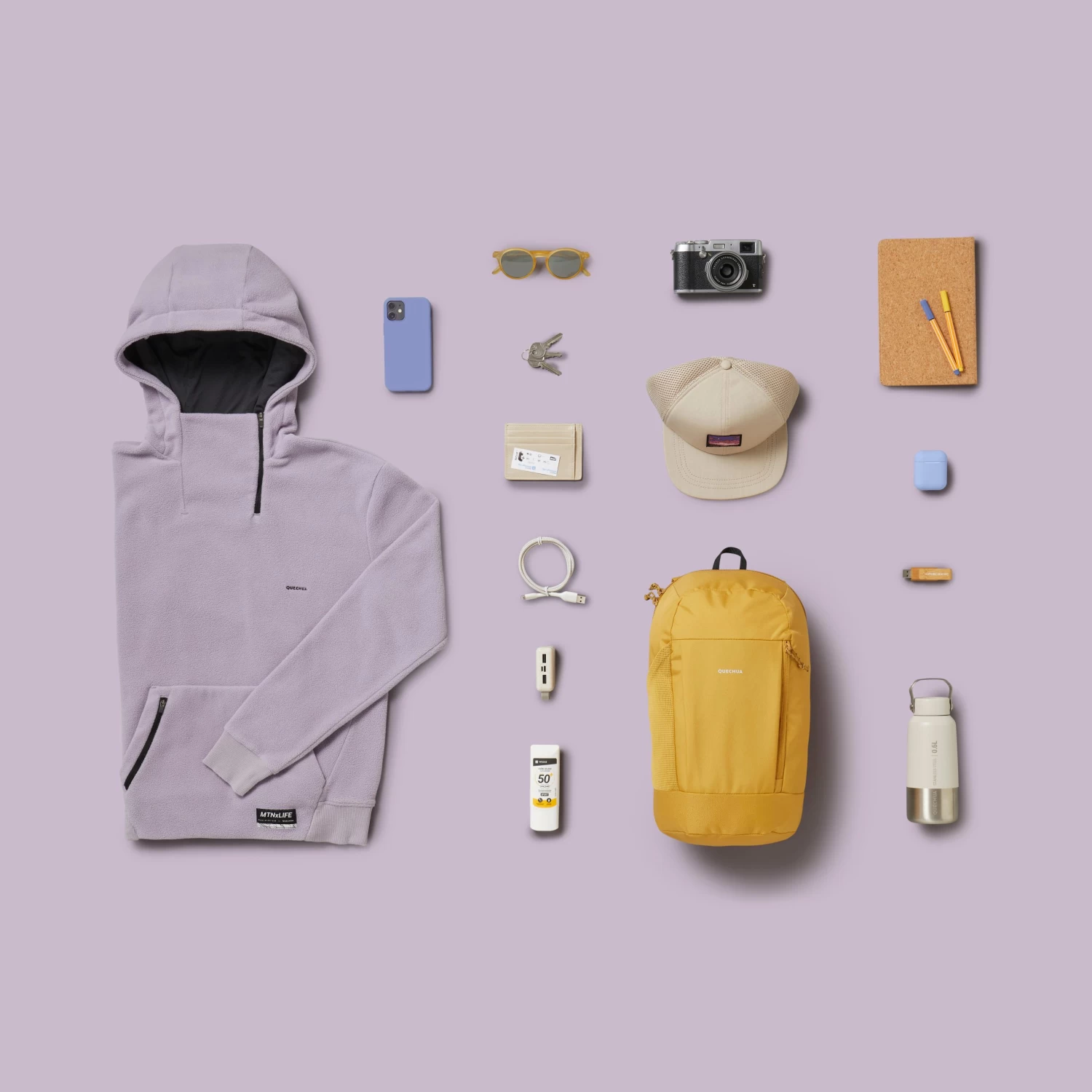 Quechua Hiking Backpack 10 L - NH 100 Yellow 5 Quechua Hiking Backpack 10 L - NH 100 Yellow - Image 3