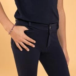 Kids' Horse Riding Suede Patch Jodhpurs 140 - Navy -Outdoor Adventure Shop horse riding breeches 140 kids 2