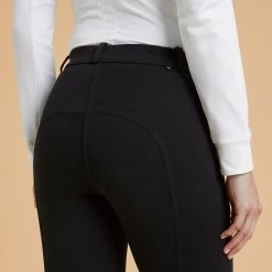 Women's Horse Riding Patch Jodhpurs - 140 Black 13 Women's Horse Riding Patch Jodhpurs - 140 Black -Outdoor Adventure Shop horse riding cotton breeches with suede patches w 4