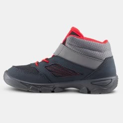 Quechua Kids' Hiking Boots - MH 100 Grey/Red -Outdoor Adventure Shop kids hiking boots mh 100 grey red 1