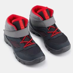 Quechua Kids' Hiking Boots - MH 100 Grey/Red -Outdoor Adventure Shop kids hiking boots mh 100 grey red 3