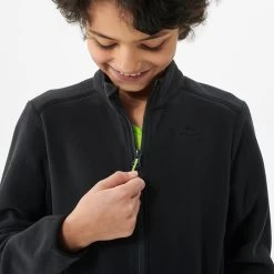 Quechua Kids’ Hiking Fleece Jacket - MH 150 Black -Outdoor Adventure Shop kids hiking fleece jacket mh 150 black 4