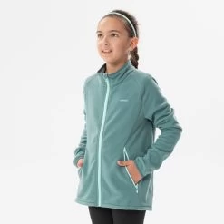 Quechua Kids’ Hiking Fleece Jacket - MH 150 Green -Outdoor Adventure Shop kids hiking fleece jacket mh 150 green 2