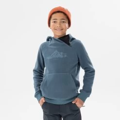 Quechua Kids’ Hiking Fleece Sweatshirt - Dark Grey -Outdoor Adventure Shop kids hiking fleece sweatshirt dark grey 2