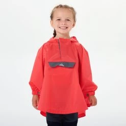Quechua Kids’ Hiking Poncho - MH 100 Red -Outdoor Adventure Shop kids hiking poncho mh 100 red 2
