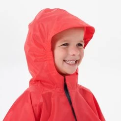 Quechua Kids’ Hiking Poncho - MH 100 Red -Outdoor Adventure Shop kids hiking poncho mh 100 red 4
