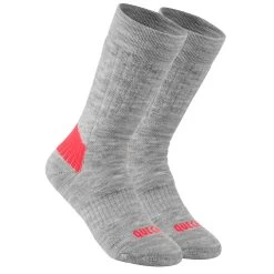 Quechua Kids' Hiking Socks - Warm SH 100 Grey -Outdoor Adventure Shop kids hiking socks warm sh 100 grey 1