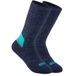 Quechua Kids' Hiking Socks - Warm SH 100 Grey -Outdoor Adventure Shop kids hiking socks warm sh 100 grey 2