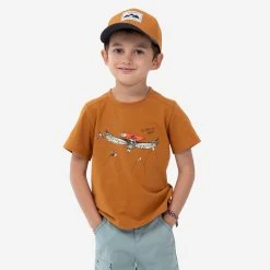 Quechua Kids’ Hiking T-Shirt- MH 100 Brown -Outdoor Adventure Shop kids hiking t shirt mh 100 brown 3