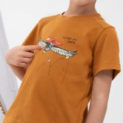 Quechua Kids’ Hiking T-Shirt- MH 100 Brown -Outdoor Adventure Shop kids hiking t shirt mh 100 brown 5