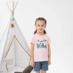 Quechua Kids’ Hiking T-Shirt - MH 100 Pink -Outdoor Adventure Shop kids hiking t shirt mh 100 pink 2