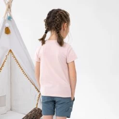 Quechua Kids’ Hiking T-Shirt - MH 100 Pink -Outdoor Adventure Shop kids hiking t shirt mh 100 pink 3