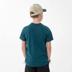 Quechua Kids’ Hiking T-Shirt - MH 100 Dark Green -Outdoor Adventure Shop kids hiking t shirt mh100 dark green 2