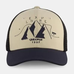 Quechua Kids’ Hiking Trucker Cap - MH 100 Beige -Outdoor Adventure Shop kids hiking trucker cap mh 100 beige 2