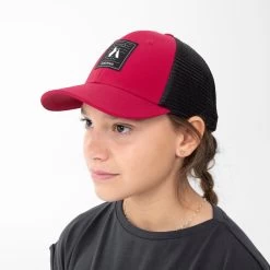 Quechua Kids’ Hiking Trucker Cap - MH 100 Pink -Outdoor Adventure Shop kids hiking trucker cap mh 100 pink 3