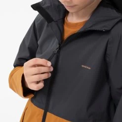 Quechua Kids’ Waterproof Hiking Jacket - MH 500 Grey/Orange -Outdoor Adventure Shop kids hiking waterproof jacket mh 500 grey orange 6