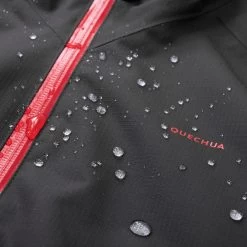 Quechua Kids’ Hiking Jacket – MH 550 Black -Outdoor Adventure Shop kids hiking waterproof jacket mh550 black 2