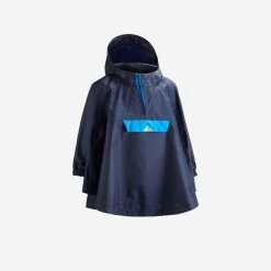 Quechua Kids’ Hiking Waterproof Poncho - MH 100 Navy Blue