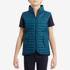 Kids' Horse Riding Sleeveless Padded Vest - 100 Blue -Outdoor Adventure Shop kids horse riding sleeveless padded vest 100 blue 1
